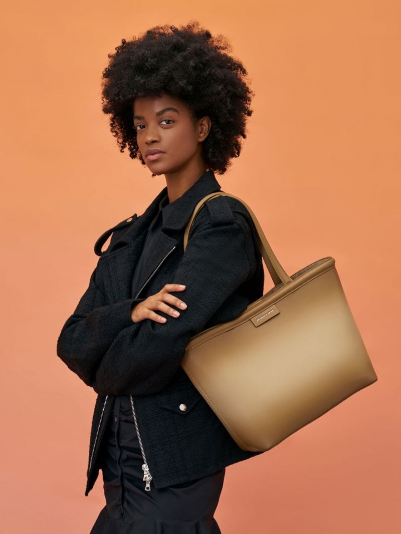 Geanta Tote Charles & Keith Ombre Maro | 406QCYOIH