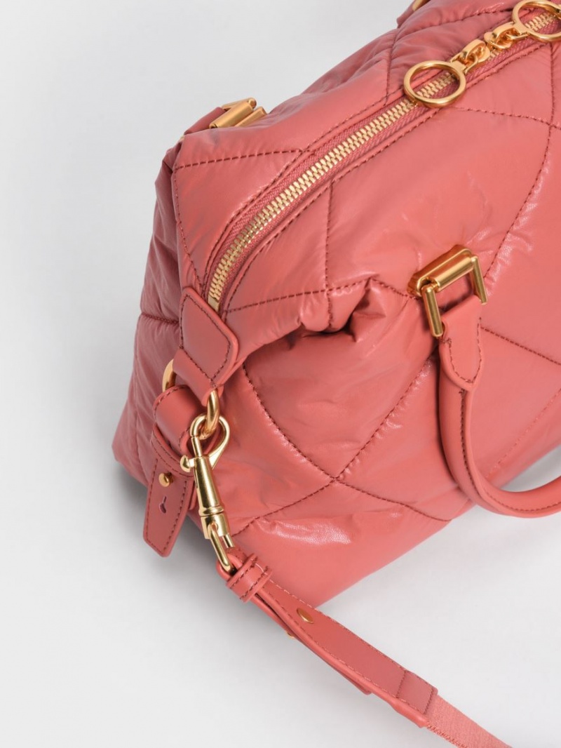 Geanta Tote Charles & Keith Paffuto Matlasat Corai | 920JHWINC