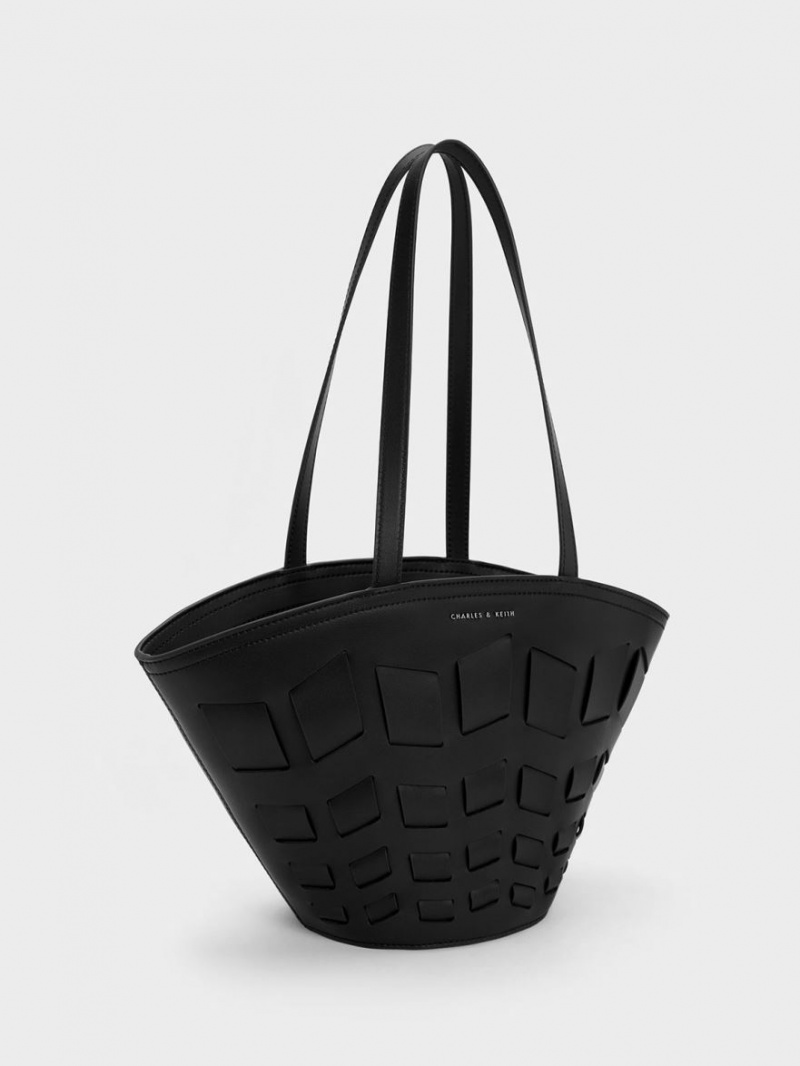 Geanta Tote Charles & Keith Panelled Negrii | 079UHPKWE