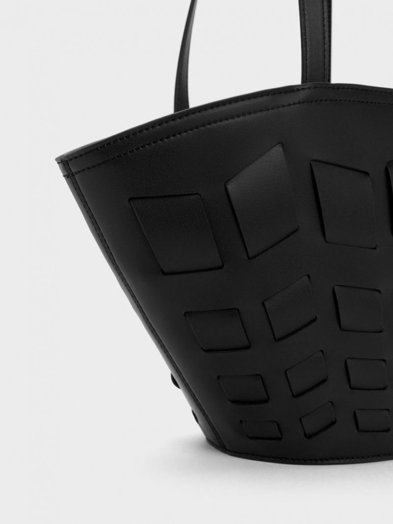 Geanta Tote Charles & Keith Panelled Negrii | 079UHPKWE