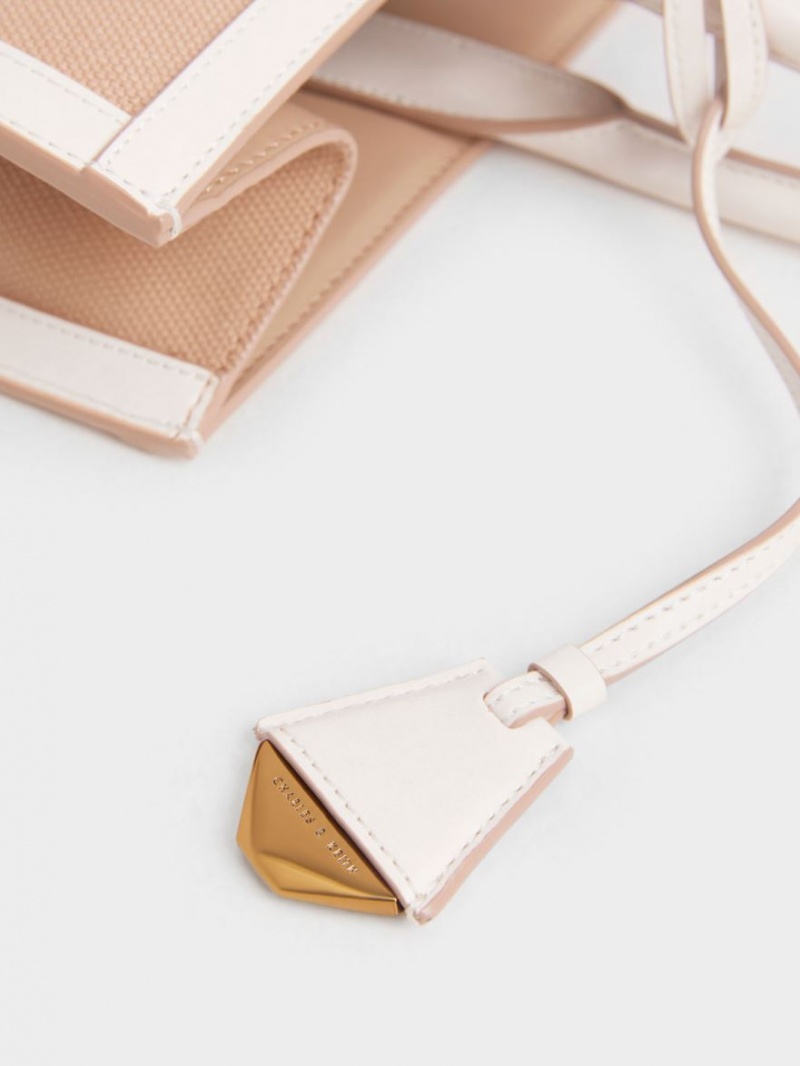 Geanta Tote Charles & Keith Panza Bej | 098VSUWGP