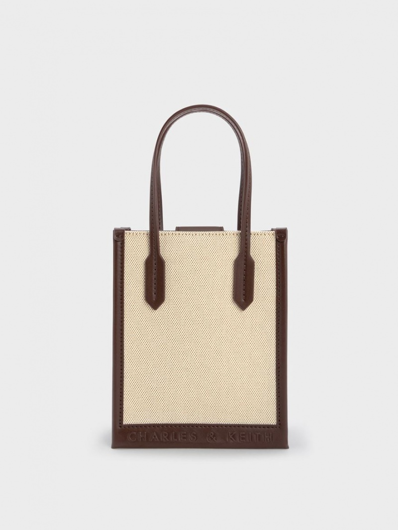 Geanta Tote Charles & Keith Panza Geometric Maro Inchis | 426PSXODH