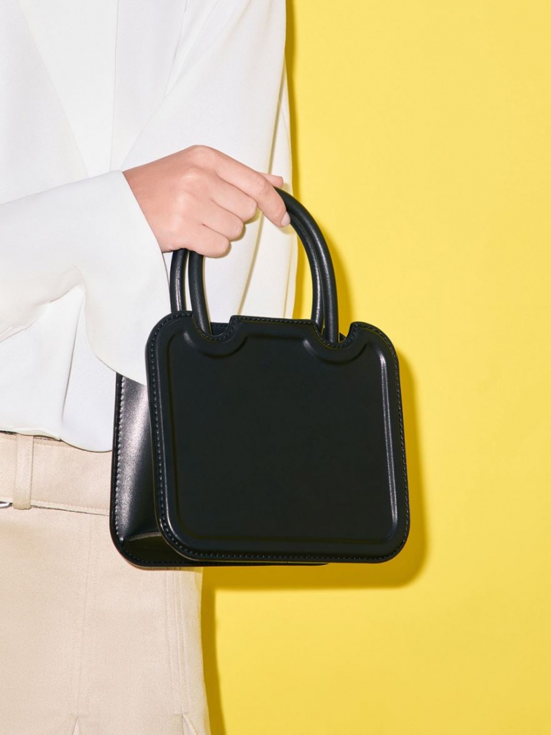 Geanta Tote Charles & Keith Perline Sculptural Negrii | 952HADEIK