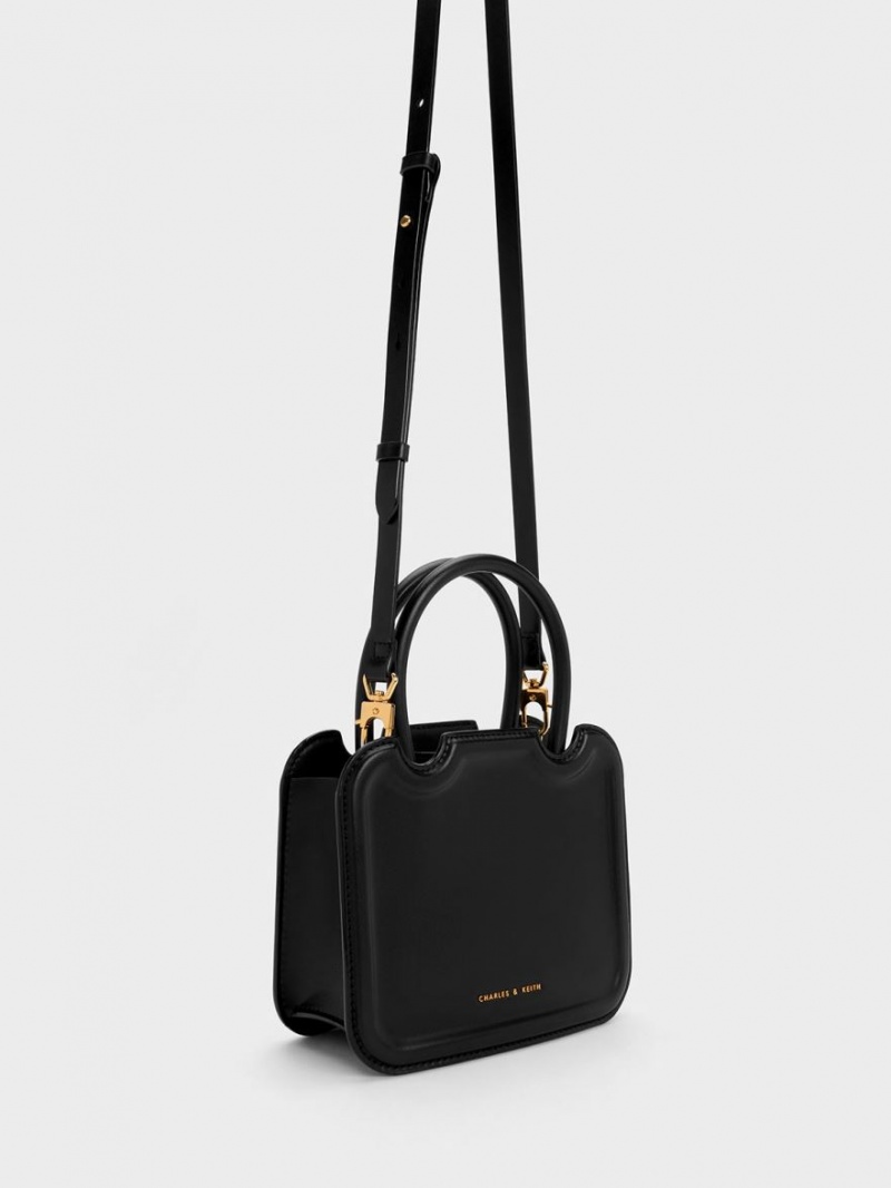 Geanta Tote Charles & Keith Perline Sculptural Negrii | 952HADEIK