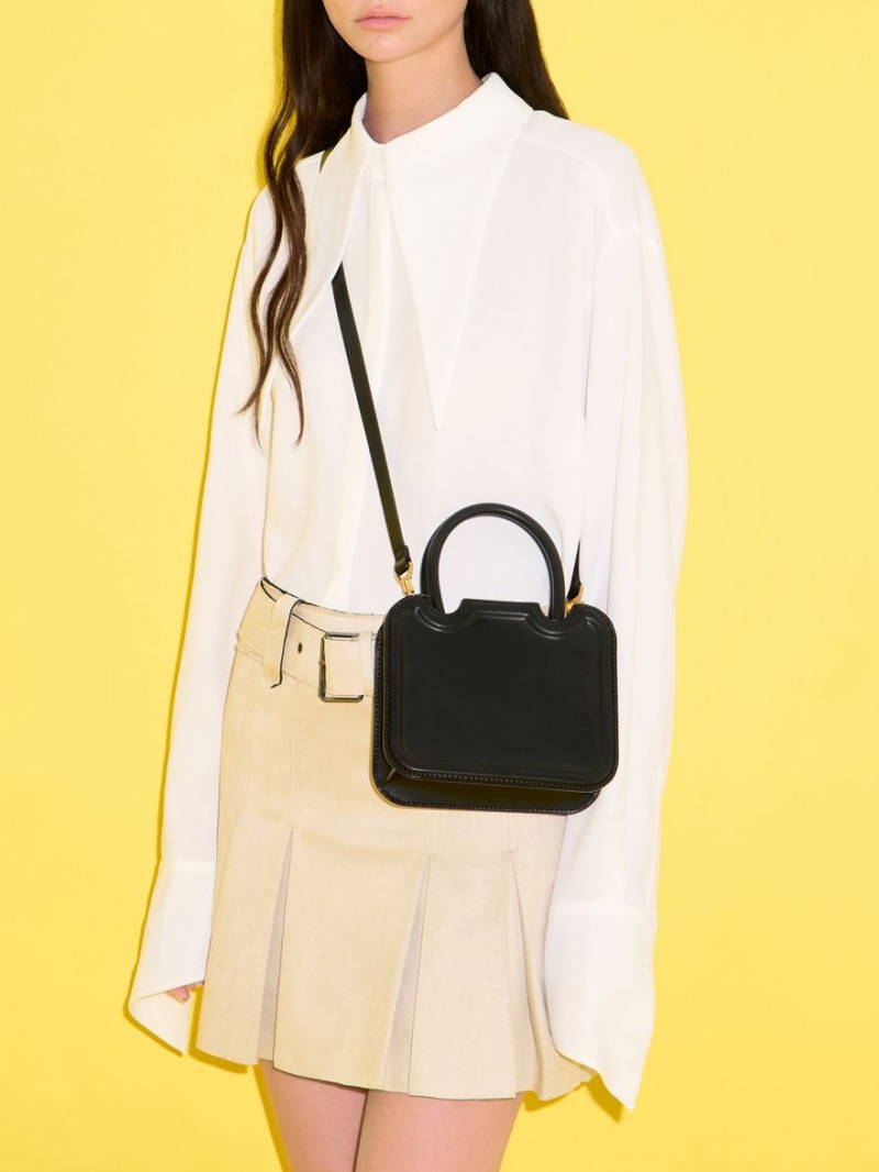 Geanta Tote Charles & Keith Perline Sculptural Negrii | 952HADEIK
