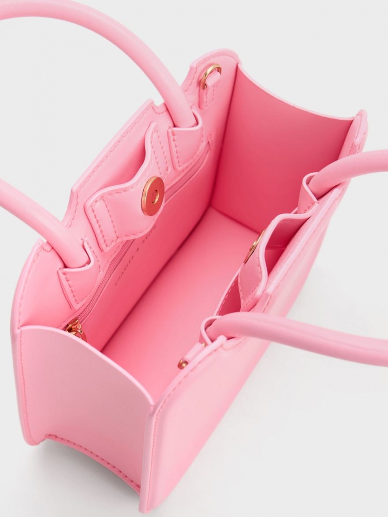 Geanta Tote Charles & Keith Perline Sculptural Roz | 134JLUGIQ
