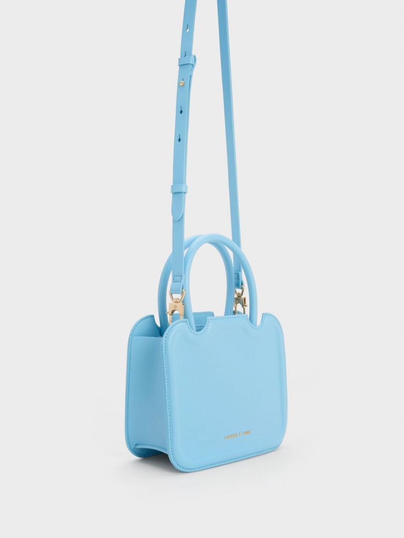 Geanta Tote Charles & Keith Perline Sculptural Albastri Deschis | 284JGYZEW