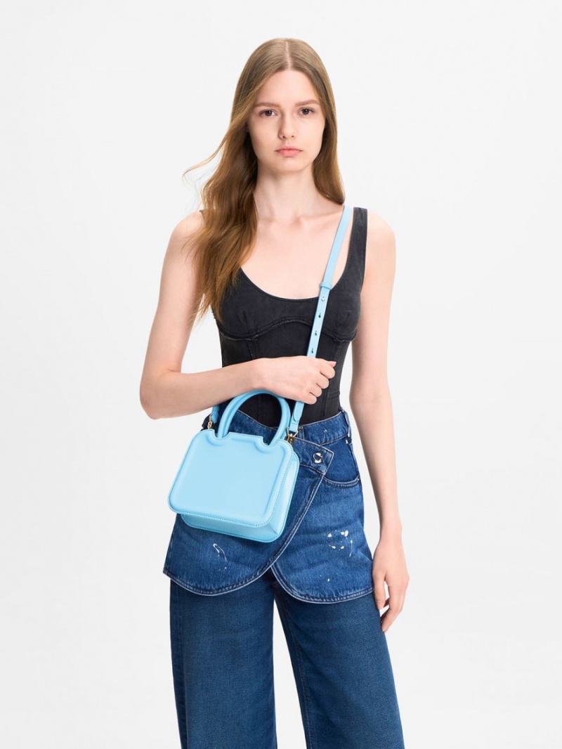 Geanta Tote Charles & Keith Perline Sculptural Albastri Deschis | 284JGYZEW