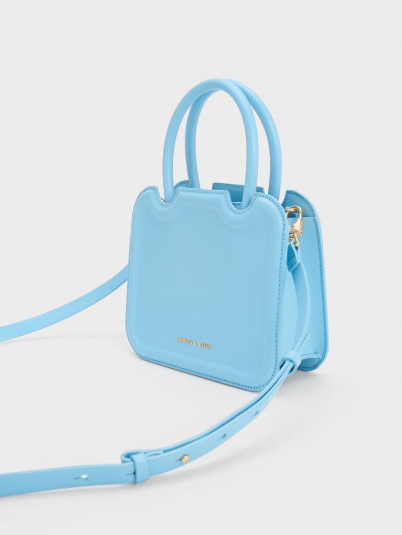 Geanta Tote Charles & Keith Perline Sculptural Albastri Deschis | 284JGYZEW