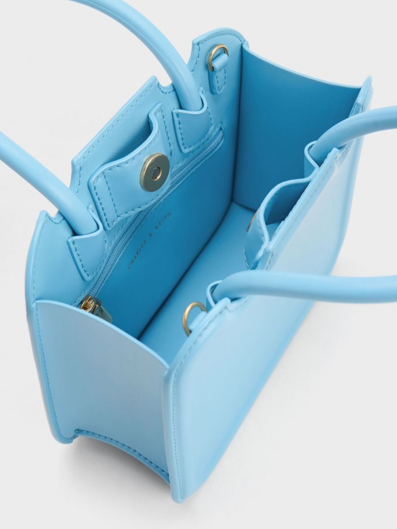 Geanta Tote Charles & Keith Perline Sculptural Albastri Deschis | 284JGYZEW