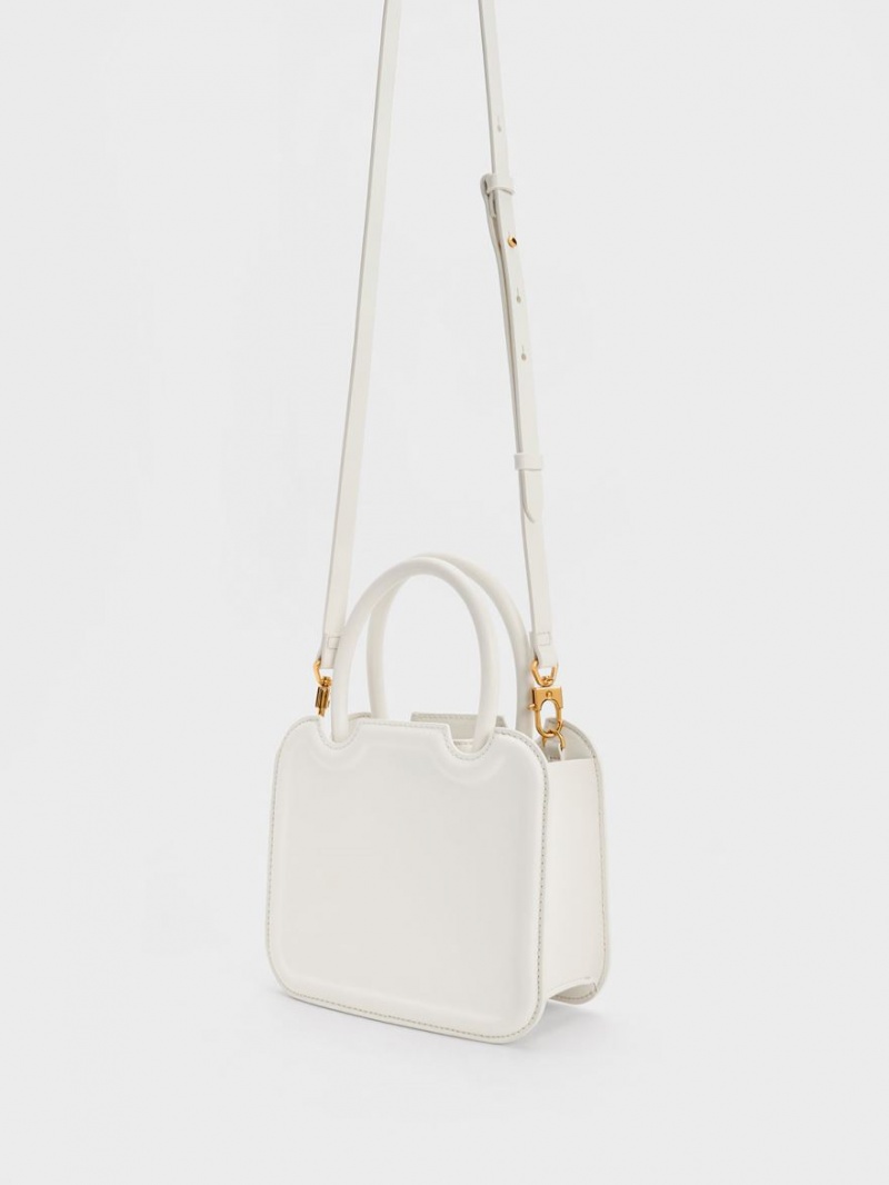 Geanta Tote Charles & Keith Perline Sculptural Albi | 472VSPUYD