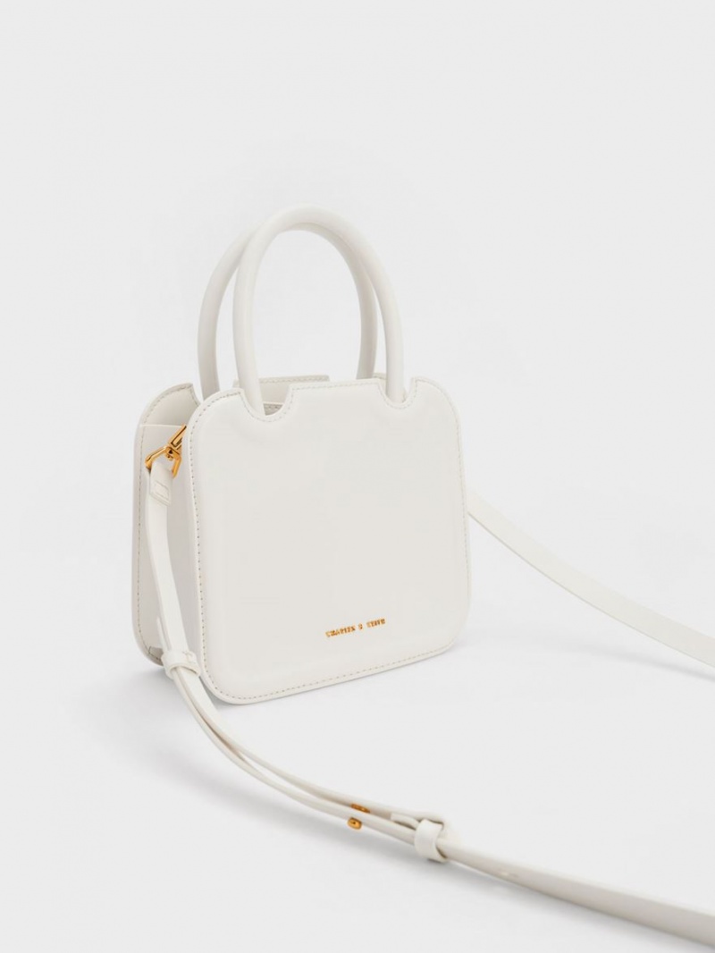 Geanta Tote Charles & Keith Perline Sculptural Albi | 472VSPUYD