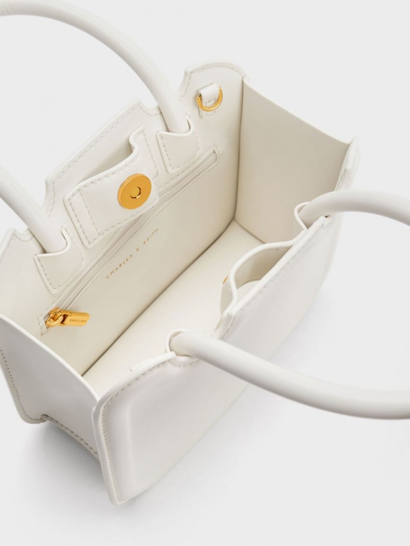 Geanta Tote Charles & Keith Perline Sculptural Albi | 472VSPUYD