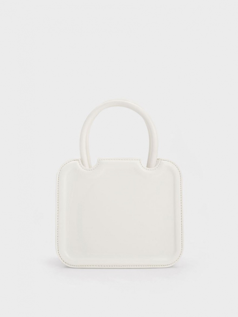 Geanta Tote Charles & Keith Perline Sculptural Albi | 472VSPUYD
