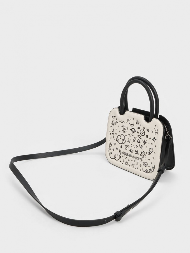 Geanta Tote Charles & Keith Perline Sculptural Albi | 385SRYMHL