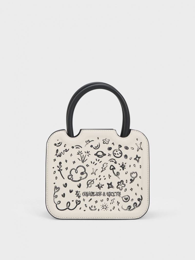 Geanta Tote Charles & Keith Perline Sculptural Albi | 385SRYMHL