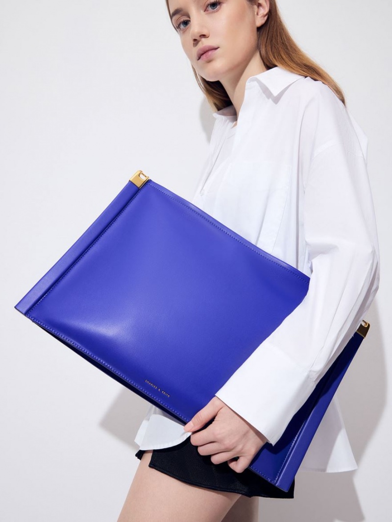 Geanta Tote Charles & Keith Ridley Slouchy Albastri | 451GEJKND