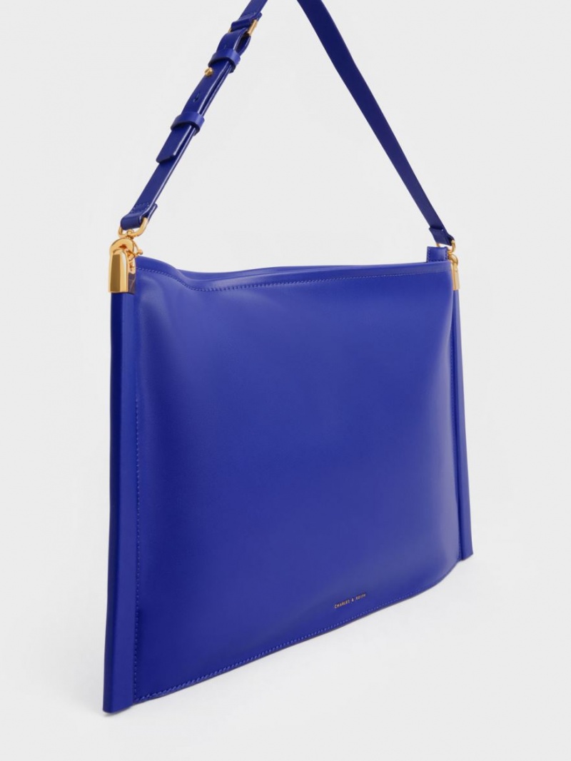 Geanta Tote Charles & Keith Ridley Slouchy Albastri | 451GEJKND