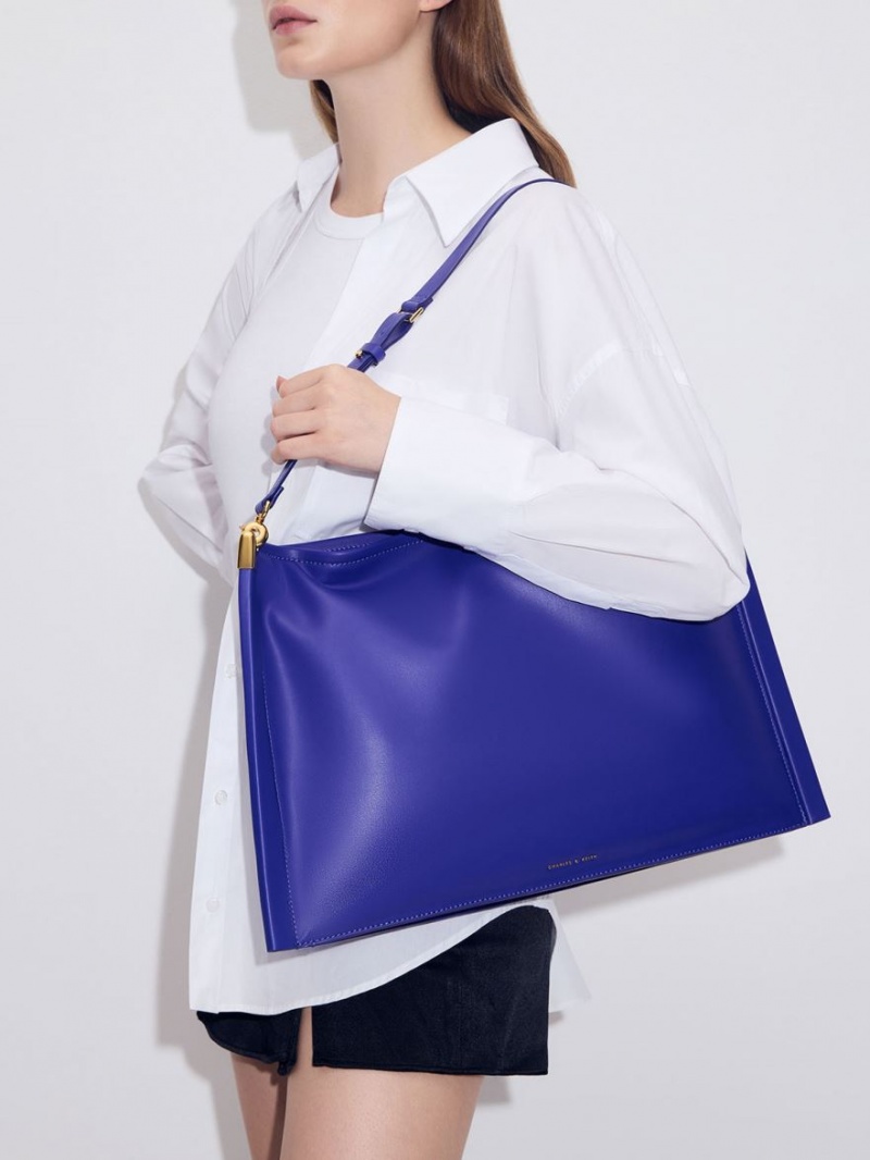 Geanta Tote Charles & Keith Ridley Slouchy Albastri | 451GEJKND