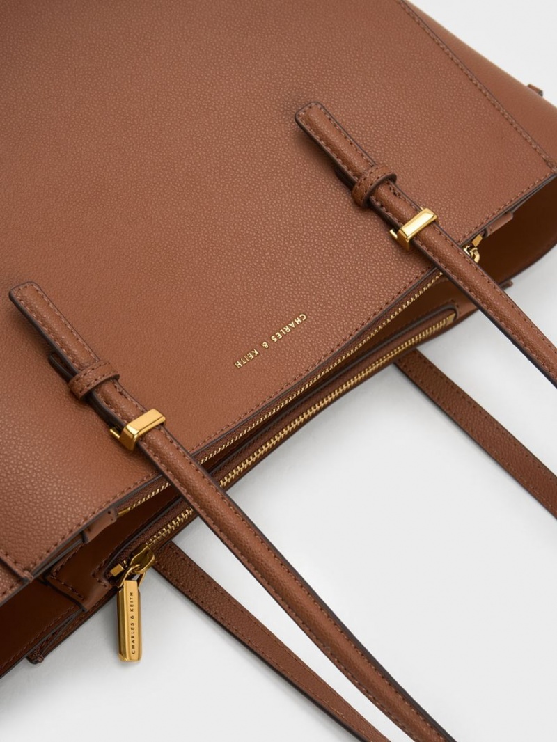 Geanta Tote Charles & Keith Sansa Ciocolata | 265YWJLKA