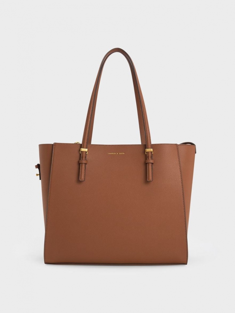 Geanta Tote Charles & Keith Sansa Ciocolata | 265YWJLKA