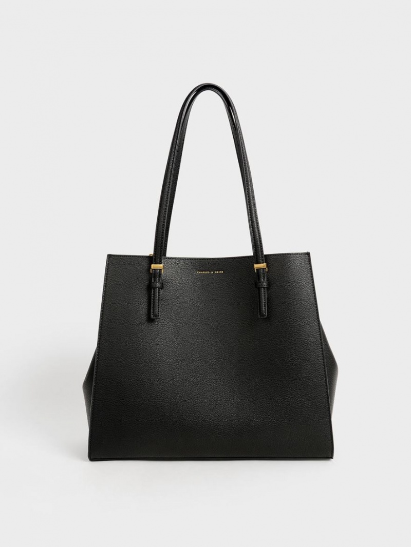 Geanta Tote Charles & Keith Sansa Negrii | 596IOPTAB
