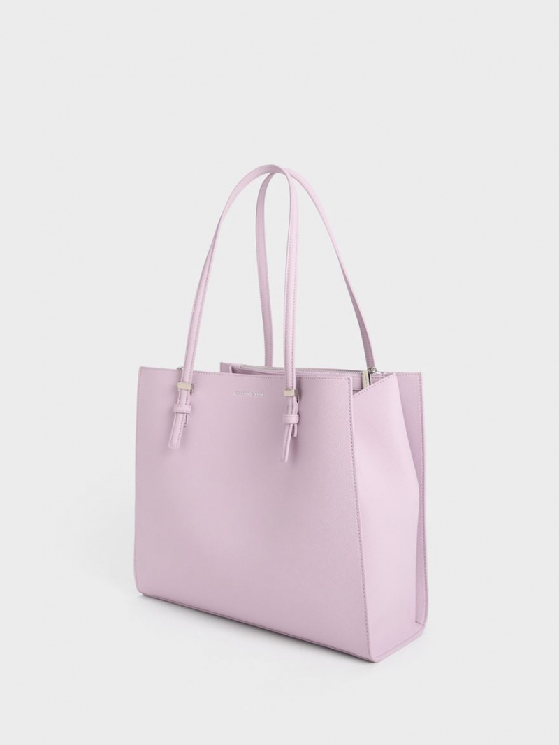 Geanta Tote Charles & Keith Sansa Violet | 318ARXOIL