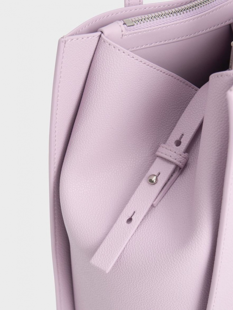 Geanta Tote Charles & Keith Sansa Violet | 318ARXOIL