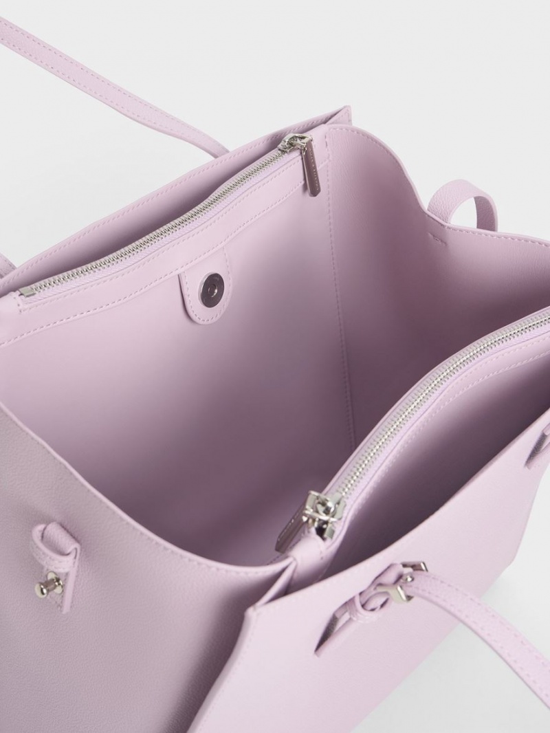 Geanta Tote Charles & Keith Sansa Violet | 318ARXOIL