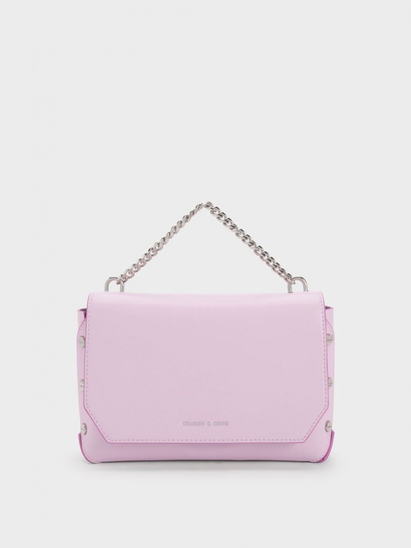 Geanta Tote Charles & Keith Screw Motif Front Flap Violet | 148UPTGDA