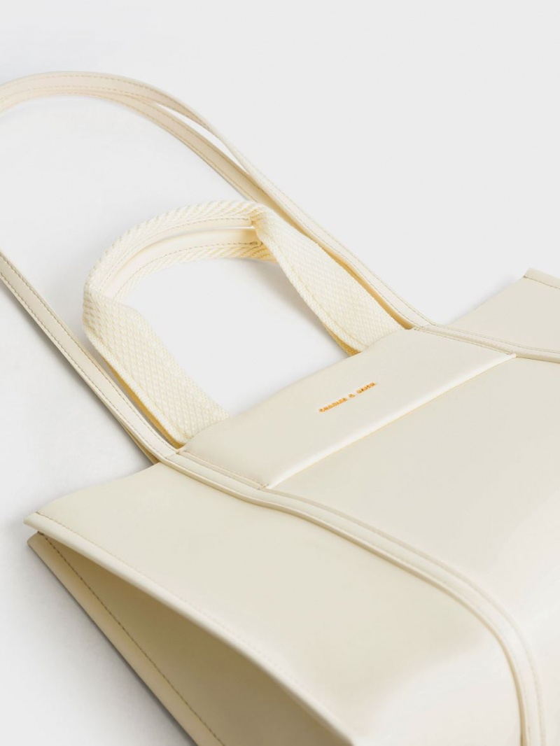 Geanta Tote Charles & Keith Shalia Albi | 932QELKWP