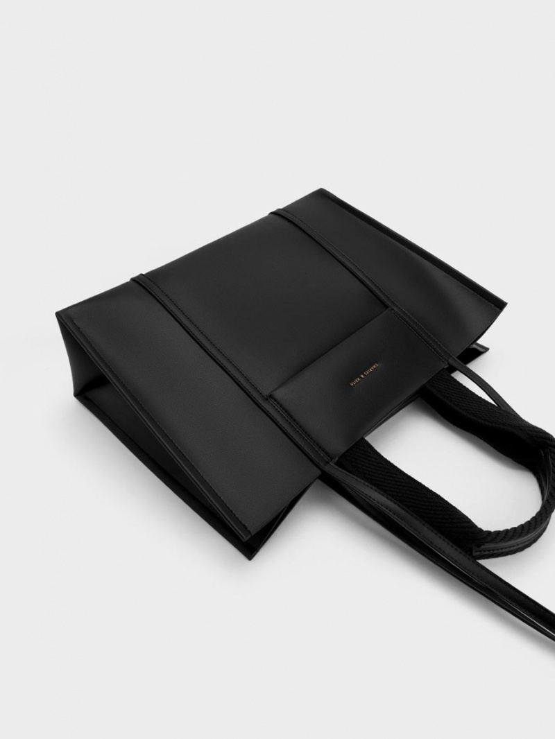 Geanta Tote Charles & Keith Shalia Negrii | 519IOAMCS
