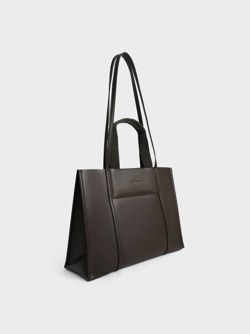 Geanta Tote Charles & Keith Shalia Negrii | 426SEHQMA