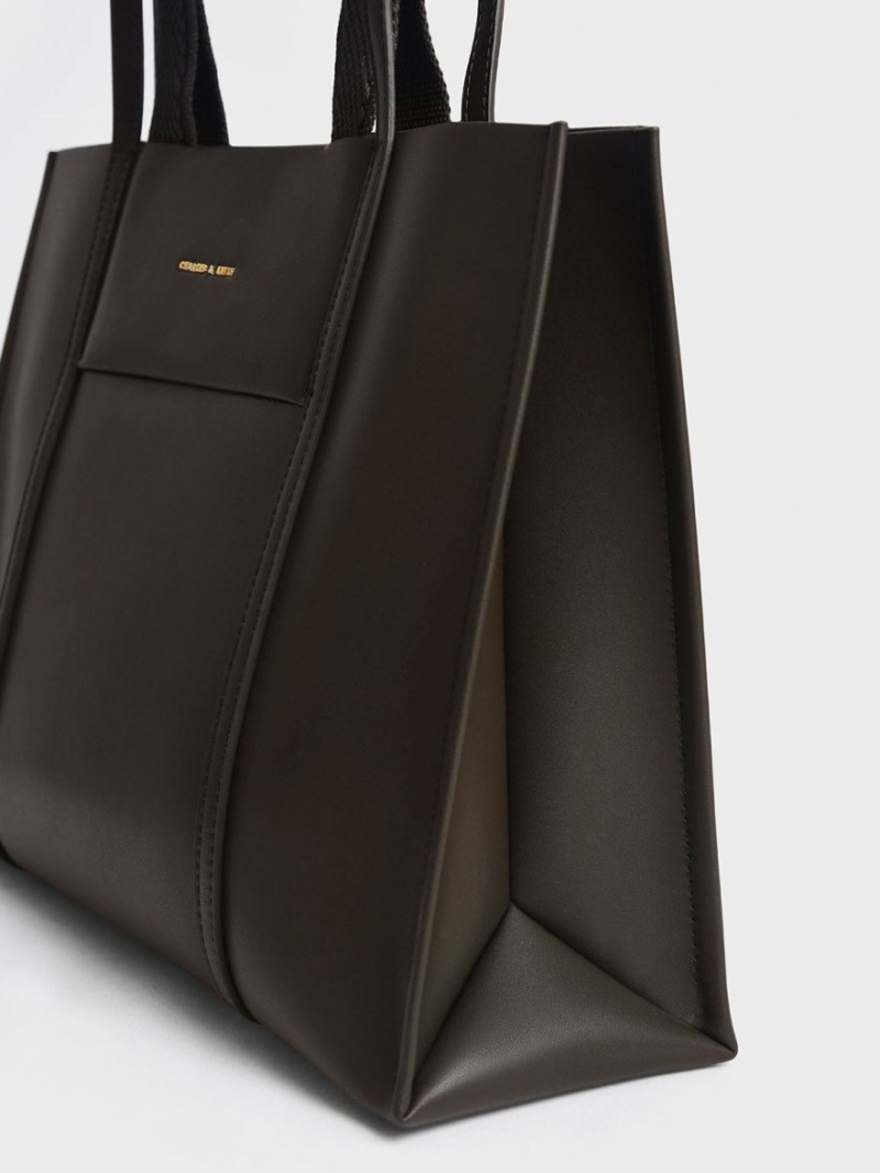 Geanta Tote Charles & Keith Shalia Negrii | 426SEHQMA