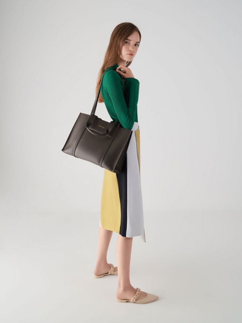 Geanta Tote Charles & Keith Shalia Negrii | 426SEHQMA