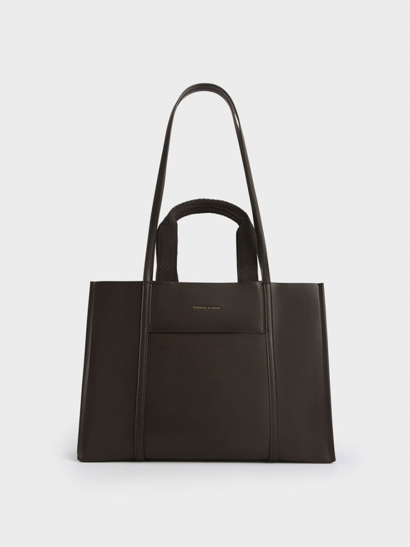 Geanta Tote Charles & Keith Shalia Negrii | 426SEHQMA