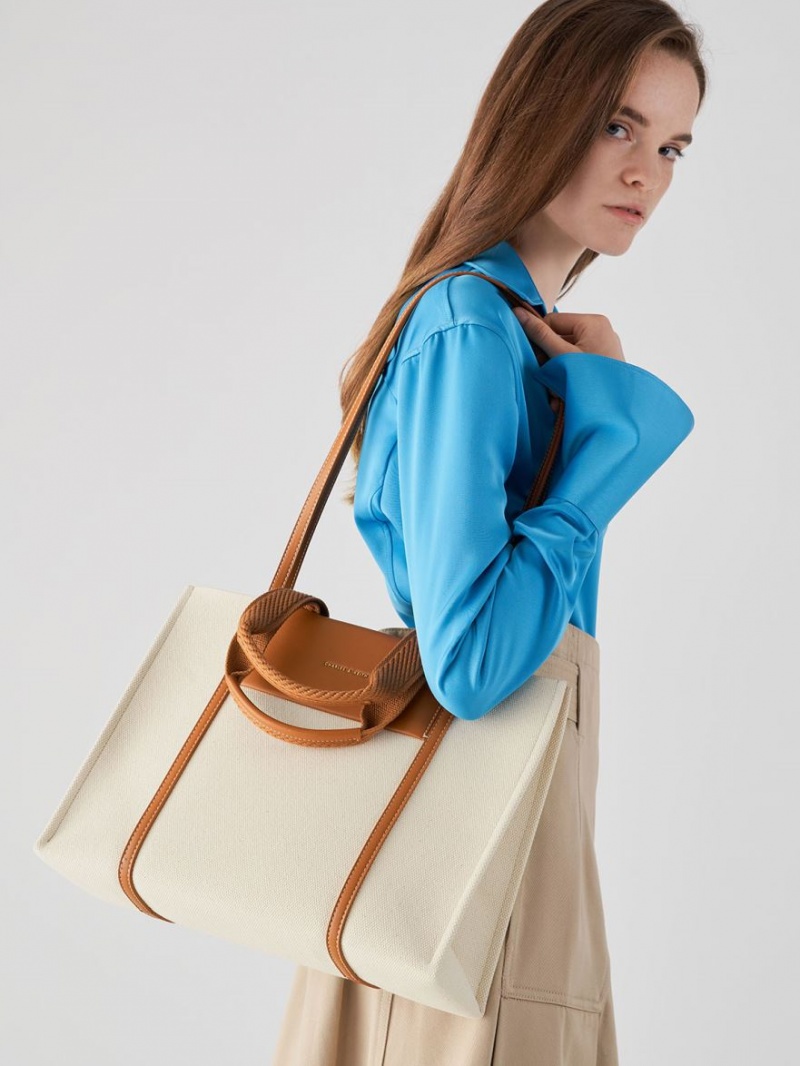 Geanta Tote Charles & Keith Shalia Panza Maro | 854GTLISN