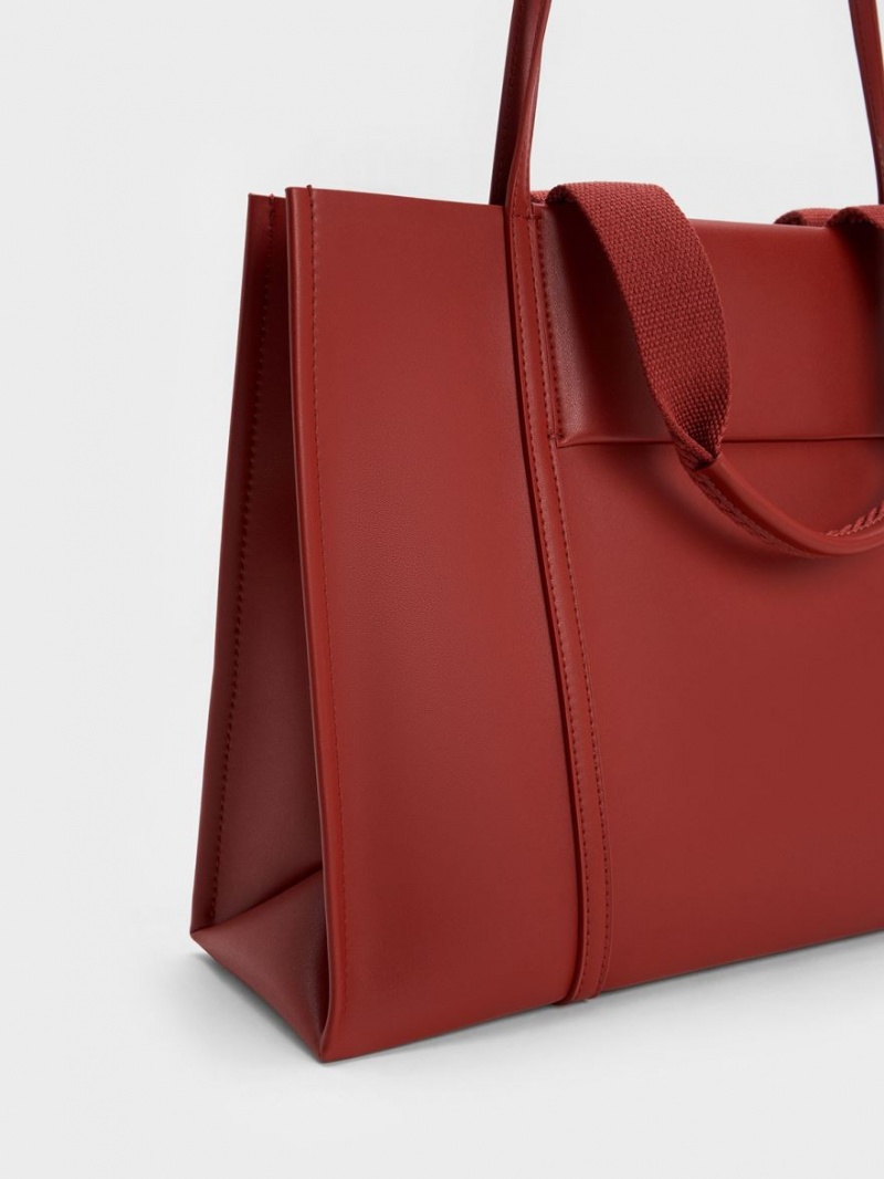 Geanta Tote Charles & Keith Shalia Rosii Inchis | 180SLQARJ