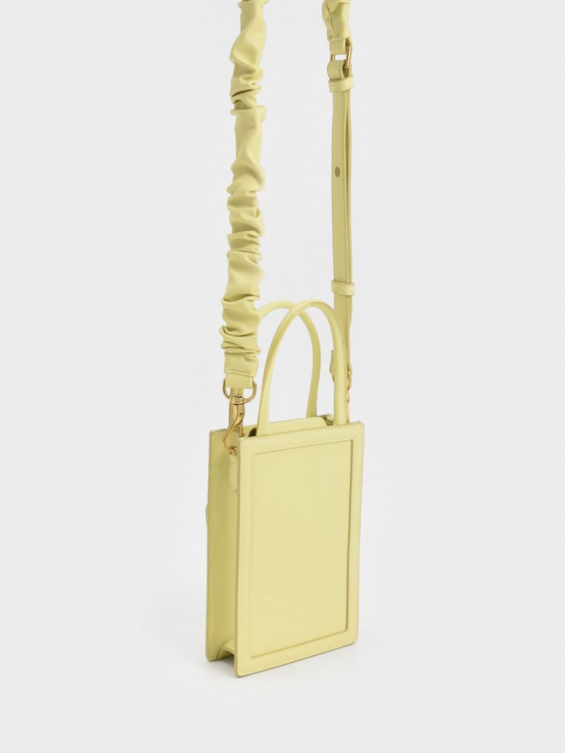 Geanta Tote Charles & Keith Solange Double Handle Elongated Galbeni | 576ECBVAG