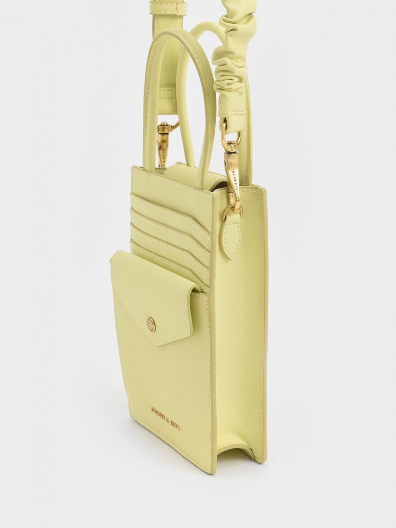 Geanta Tote Charles & Keith Solange Double Handle Elongated Galbeni | 576ECBVAG