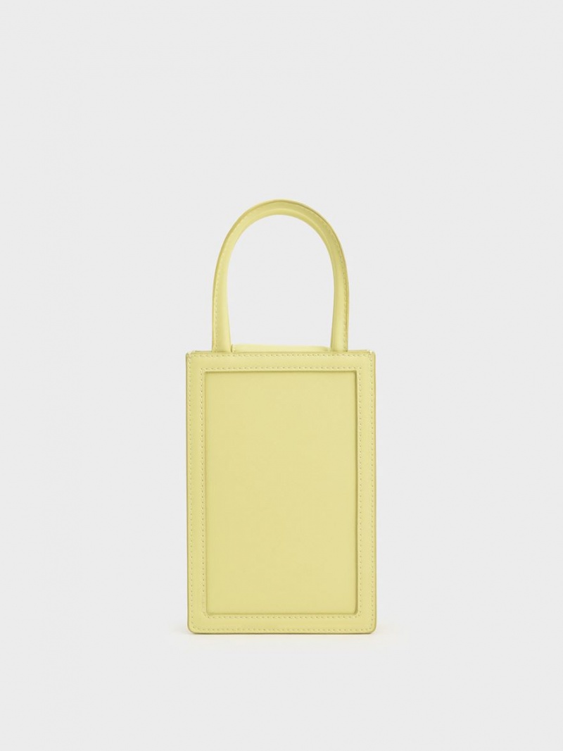 Geanta Tote Charles & Keith Solange Double Handle Elongated Galbeni | 576ECBVAG