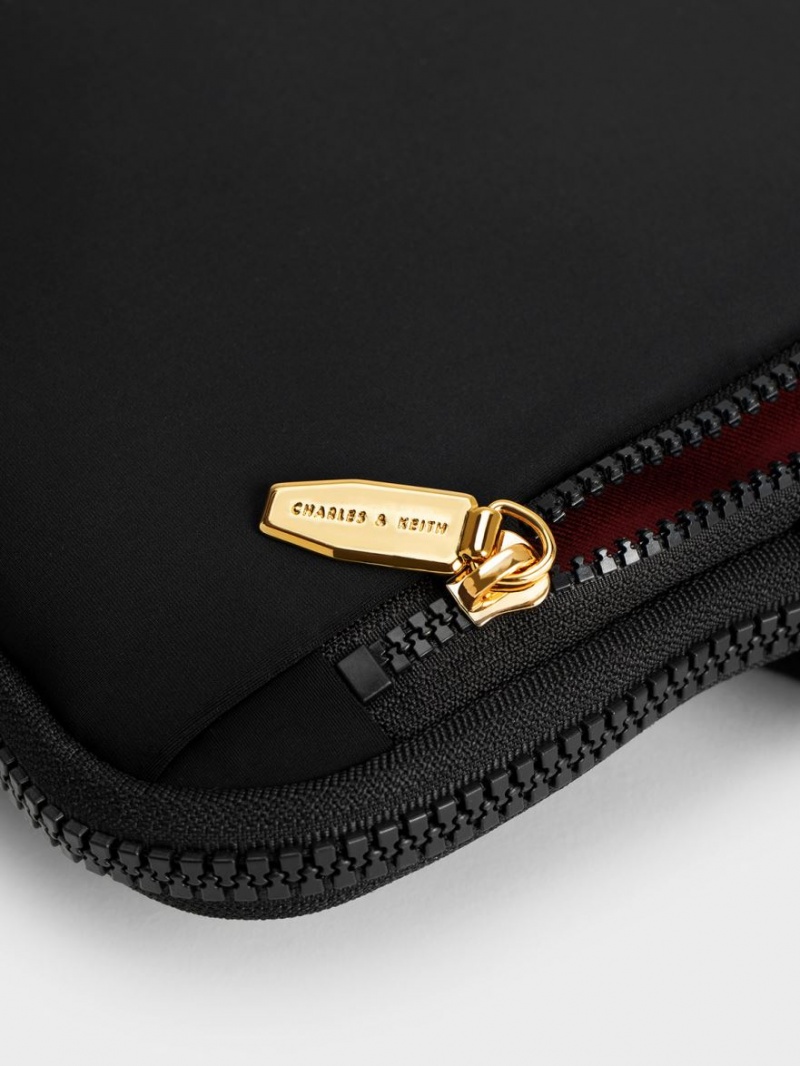 Geanta Tote Charles & Keith Textured Laptop Negrii | 056JCZKVM