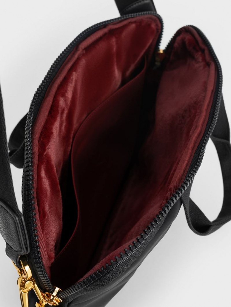 Geanta Tote Charles & Keith Textured Laptop Negrii | 056JCZKVM