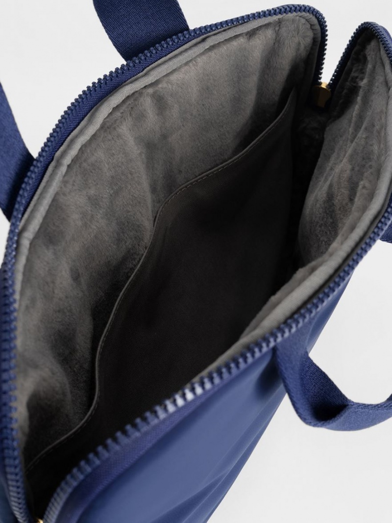 Geanta Tote Charles & Keith Textured Laptop Bleumarin | 026GHRVDC