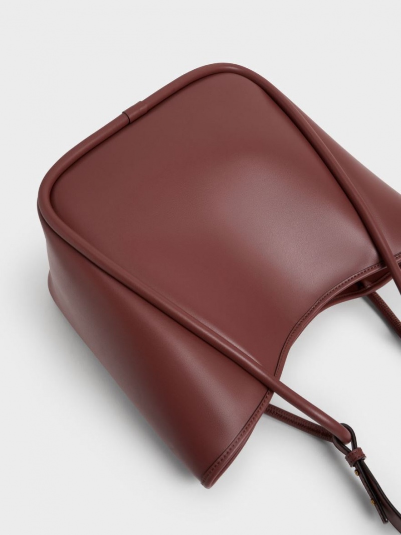 Geanta Tote Charles & Keith Tubular Slouchy Ciocolata | 021CVEASL
