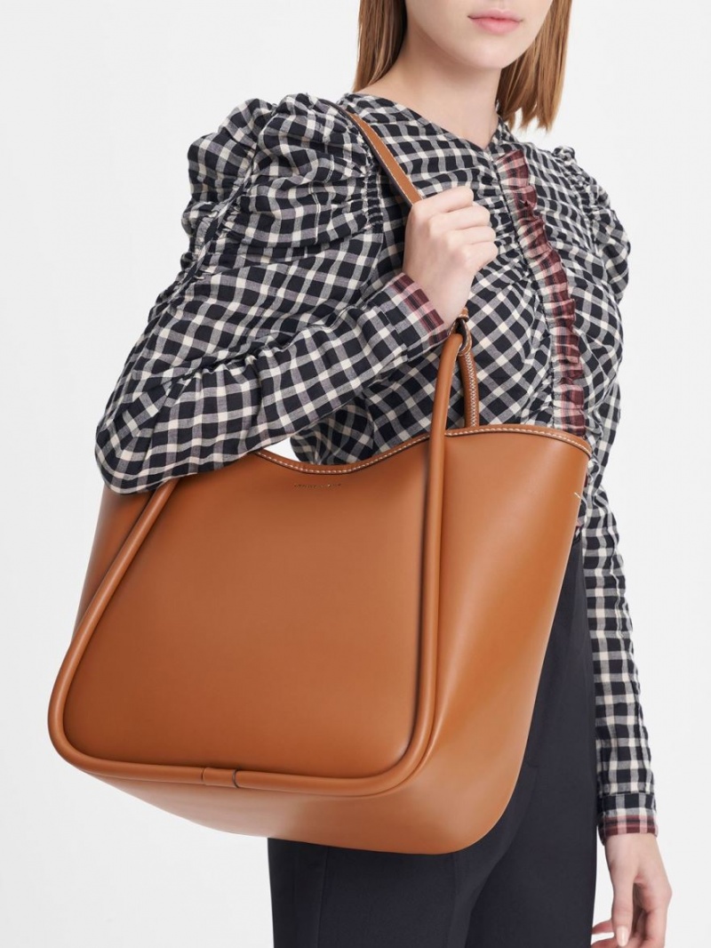 Geanta Tote Charles & Keith Tubular Slouchy Maro | 574HXTSVZ