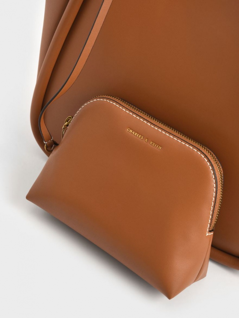 Geanta Tote Charles & Keith Tubular Slouchy Maro | 574HXTSVZ