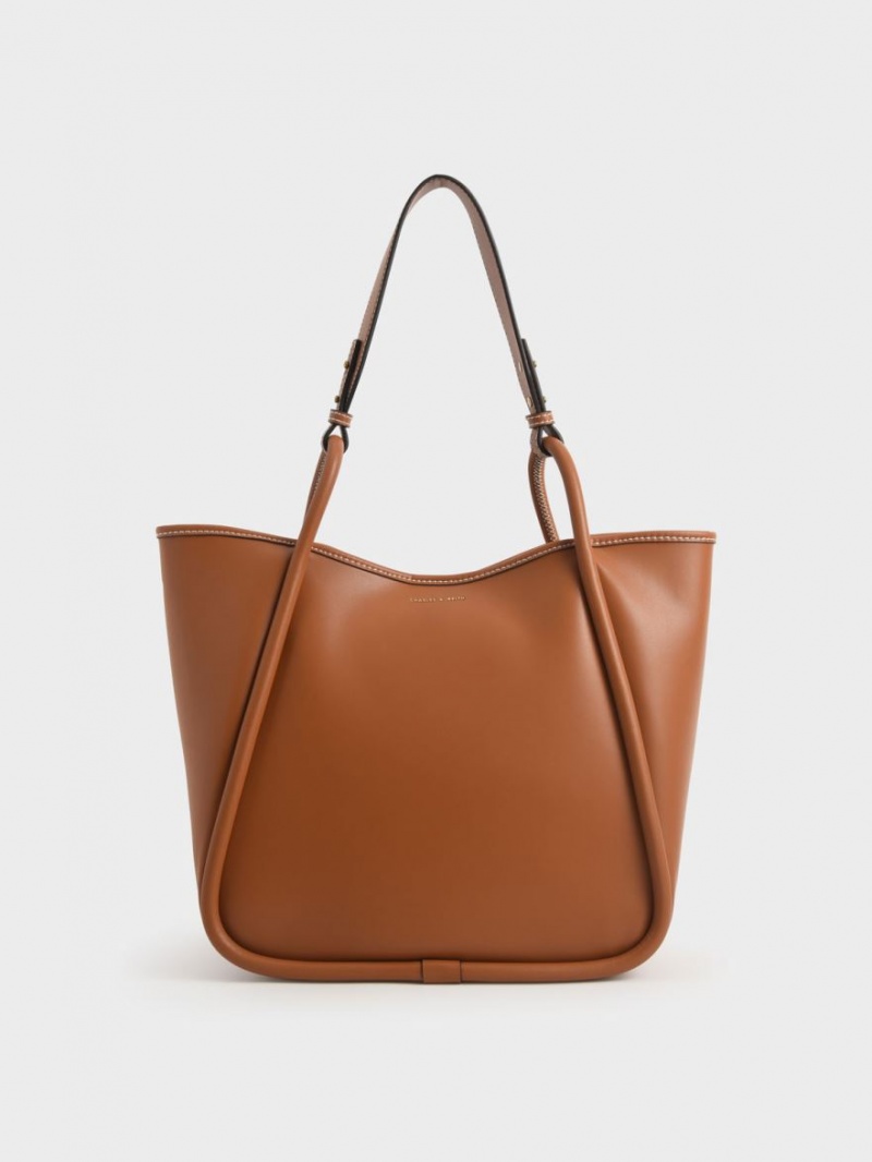 Geanta Tote Charles & Keith Tubular Slouchy Maro | 574HXTSVZ