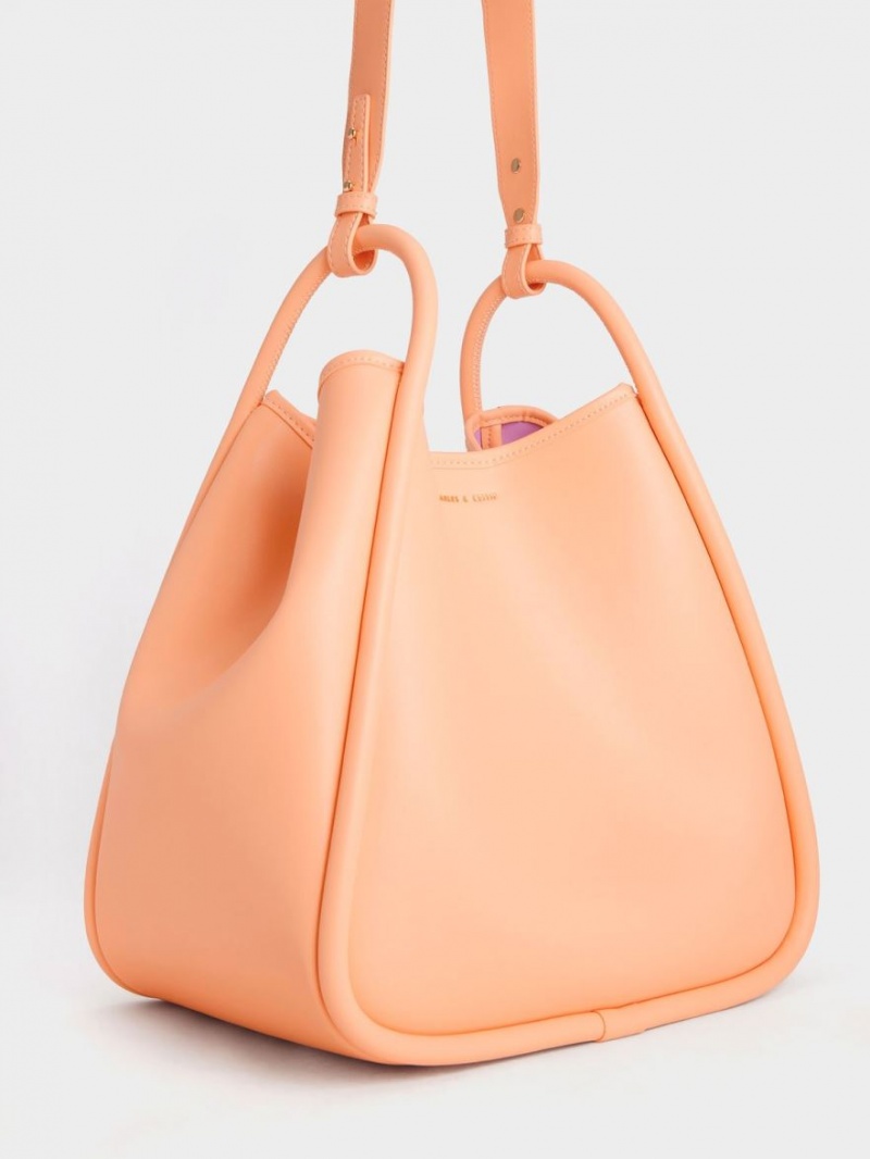 Geanta Tote Charles & Keith Tubular Slouchy Portocalii | 056XJZGFE