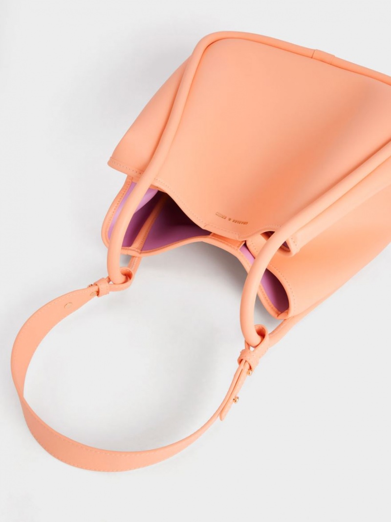 Geanta Tote Charles & Keith Tubular Slouchy Portocalii | 056XJZGFE